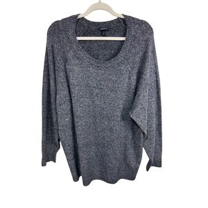 Torrid Gray Vegan‎ Cashmere Marled Knit Sweater Size 3X Scoop Neck Long Sleeve